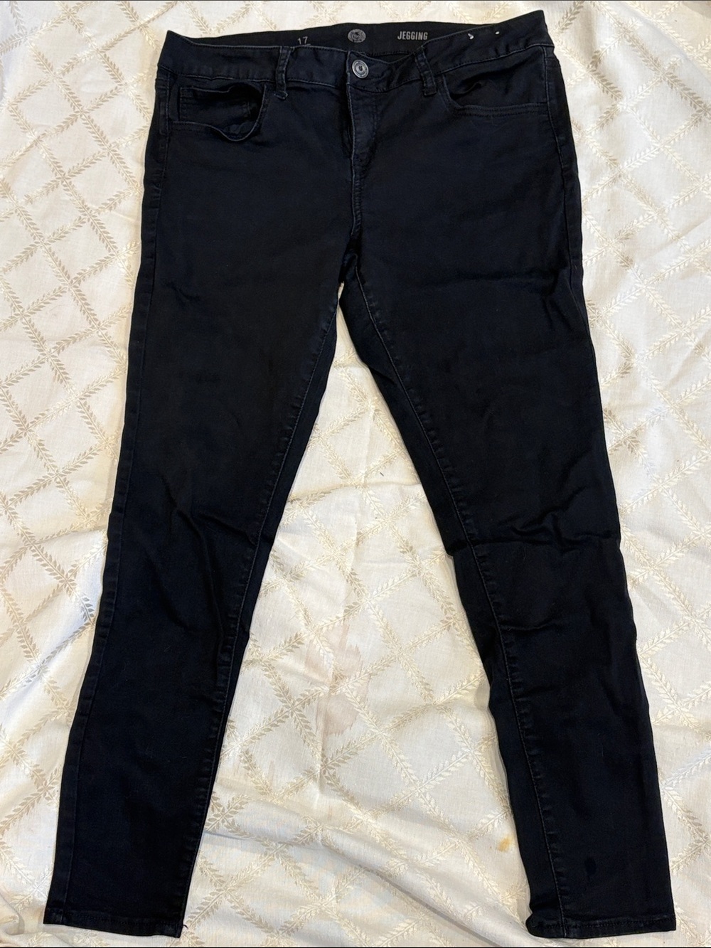SO Black High-Rise Jeggings with Button Closure 26” long